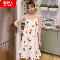 Sling nightdress womens summer cotton young ladies 2022 new sexy home clothes pineapple pajamas womens summer