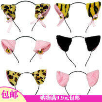 1 Childrens Day cartoon cat ear head hoop animal hair hoop cosplay headgear Bell black and white cat head hoop