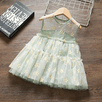 Baby girl foreign style princess dress tide 2021 summer dress new 3 and a half 2 Girls 1 summer 0 fashionable gauze dress