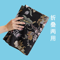 Folding yoga mat womens thin non-slip sweat wicking professional fitness print portable yoga spread towel suede yoga blanket
