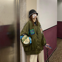 Yuki big white baseball uniform spring and autumn women 2021 New ins tide Korean version loose retro harbor style student coat tide