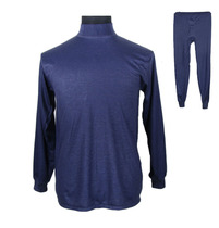 Clear Barn Middle Aged Whole Cotton Two Sets Mens Clothing Autumn Winter Beaten Bottom Cotton Sweatshirt Underwear Half High Collar Dad Warm Suit