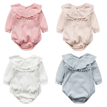 Newborn Baby Girl Children Conjoined Clothes Spring Autumn Clothing Princess Baby Autumn Winter Bag Fart Clothes Full Moon Dinner for Birthday Dress