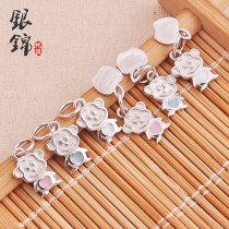925 Sterling Silver diy accessories Zodiac Monkey Apple Monkey Pendant Pendant Handmade String beads Red Rope Bracelet Necklace jewelry
