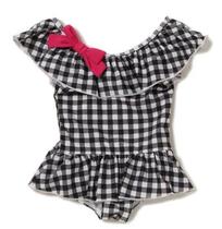 Export Japanese girls conjoined plaid bow hot spring swimsuit bikini Childrens swimsuit is small