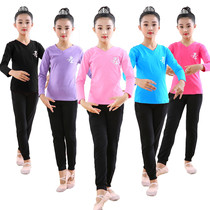 Children Dance suit Costume Girl Girl Spring Fall Dancing Clothes Girl Chinese Folk Dance Split Suit Pull