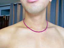 Black Hand Burmese Ruby Natural Ruby Necklace High Quality Round Luster Three Circle Bracelet