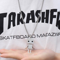 European and American soil cool trampoline hip hop block activity robot titanium steel necklace personality tide men couple pendant pendant pendant