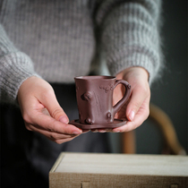 Runpu Yixing handmade raw ore purple sand teacup Office cup Kung Fu tea Famous home brewing tea tasting cup