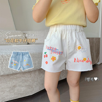 Girls shorts thin section 2021 summer childrens clothing childrens summer pants Korean summer clothing foreign style baby girl jeans