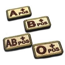 Blood group identification chapter 3D embroidery velcro badge Type A type B type O type POS commemorative badge embroidery cloth paste double-sided