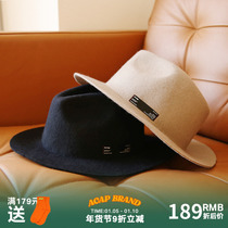 Acap Japanese original retro hat British jazz hat wide brim woolen gentleman hat wool mens and womens British hat