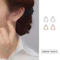 S925 sterling silver love ear stud female 2021 trendy creative simple cold wind advanced sense earrings temperament earrings