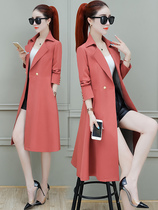 Mrs. Gui windbreaker womens coat long 2021 New early autumn high-end atmosphere this year popular coat over the knee