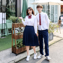 Korean version of college style class suit set junior high school students embroidered shirt sports loose graduation school uniform summer