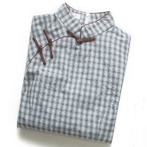 Girl young modern art bone bone long plaid modified dress autumn and winter cheongsam 2020 New