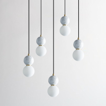 Nordic Wind All-copper Bedroom Bedside Small Chandelier Designer Modern Minima Marble Dining Room Table Globe