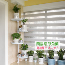 Balcony green plant flower rack Bathroom rack Bathroom rack Punch-free toilet top force angle rack