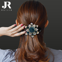 Three-tooth duckbill clip hair headdress Joker female hairclip top clip rhinestone large elegant flower pan head clip