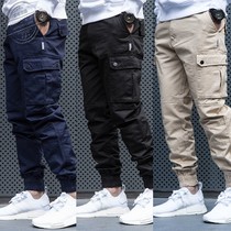 Tide brand Yu Wenle spring and autumn casual trousers new overalls slim-fit harem pants small feet men 2021