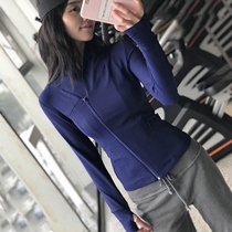 Stand-up collar zipper sports jacket Fitness jacket Womens jacket Long sleeve running yoga top Tight running quick-drying T-shirt