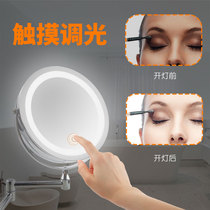 Bathroom mirror non-hole led folding telescopic vanity mirror toilet charging double-sided mirror with lamp wall-mounted dressing
