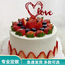 Strawberry simulation cake model 2021 new popular fruit Net red plastic birthday cake samples to order