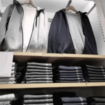 Fine autumn new mens casual jacket hoodie sports loose Joker base solid color cardigan jacket