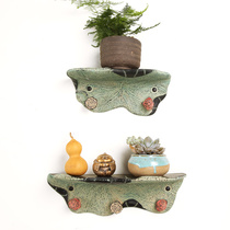 Creative one-plate partition shelf wall hanging plywood art decorative frame bathroom wall-mounted toilet towel rack