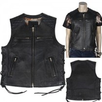 Spot Bikegee Korea Manufactures Cow Leather Waistcoat Hale Indian Riders Hull Shoulder Vest
