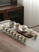 Chinese ceramic Kung Fu Tea set Tea set Office reception Teapot Teacup gift box