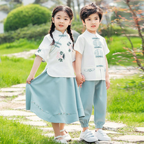 Kindergarten Garden Costume Hanfu Summer Clothing 61 Childrens Day Costume for Primary School Students Chinese Wind Graduation photos to perform school uniforms