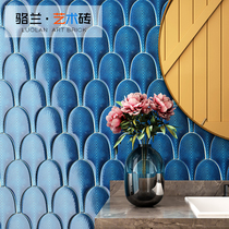 Nordic net red tile kitchen bathroom wall brick Peacock feather brick Simple bathroom toilet bar background wall