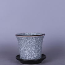 Jingdezhen Ceramic Imitation Song Guan Kiln Open piece round belt holder porcelain old antique Dong collection ornaments study