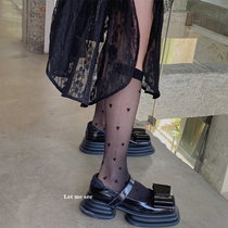 LET ME SEE girl Japanese calf in mid-range socks women sexy sweet jacquard love thin transparent stockings