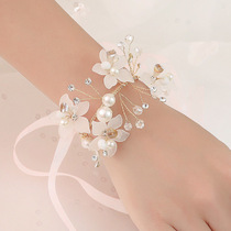 Korean bridesmaid wedding wrist flower bride beautiful Super Fairy Sister group wrist flower full set of net red ins Wind bracelet