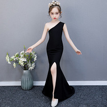 Childrens dress piano performance host high-end tailing girl show Song Xiaorui with domineering summer fishtail skirt