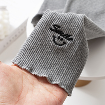 Children beat bottom pants lox elastic body girl pure color long pants spring autumn season new girl outwear foreign air pants