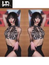 LR beautiful dance suit 015 Latin dance suit suit wild beauty back top with chest pad pants show leg long daughter