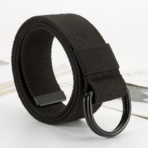 3 8cm double ring buckle belt for men and women casual Joker canvas belt braided belt can be lengthened