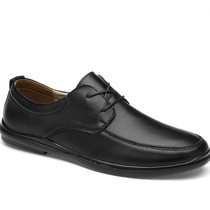 Men Shoes Spring Breathable Leather Shoes Men Lace Leather Business Casual Shoes Father Shoes Men Soft Leather Black Dad Shoes