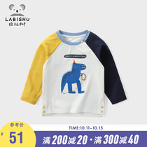 Rabbi tree childrens clothing boy long sleeve T-shirt 2021 Spring and Autumn new childrens T-shirt loose male baby coat tide