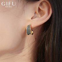 High-grade sense earrings womens 925 sterling silver earrings simple cold wind French retro port wind ear jewelry net red big name