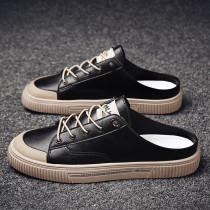 Hong Kong Tide Cards Mens Half Slippers 2022 Summer New Sandals Outdoor Sloth Casual One foot pedal Baotou slippers