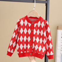 Girls  coat 2021 new autumn Korean version of the foreign style childrens spring and autumn thin casual baby boys cardigan tide