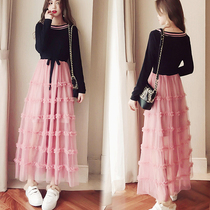 Western-style pregnant womens autumn breast-feeding tide set fashion hot mom out French pregnant womens dress personality spring and autumn