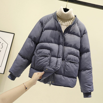 Baseball suit cotton-padded women 2020 new winter short thick warm Korean version of loose round neck fashion small padded jacket