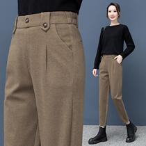 Gross Pants Woman Spring Autumn 2022 New High Waist Plus Suede Casual Turnip Pants Smoke Pipe Harynn Fit Martin Boots Pants Winter