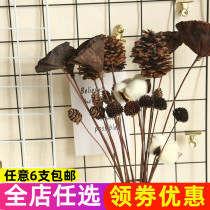 ins Wind cotton Lotus Flower Bouquet decoration ornaments living room decoration decoration decoration living room decoration pine cone flower real flower arrangement fake flower