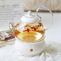Ceramic Glass Candle Fruit Teapot Inset Afternoon Tea Tea Tea Tea Tea Tea Tea Cup Suit Flower Tea Tea Set